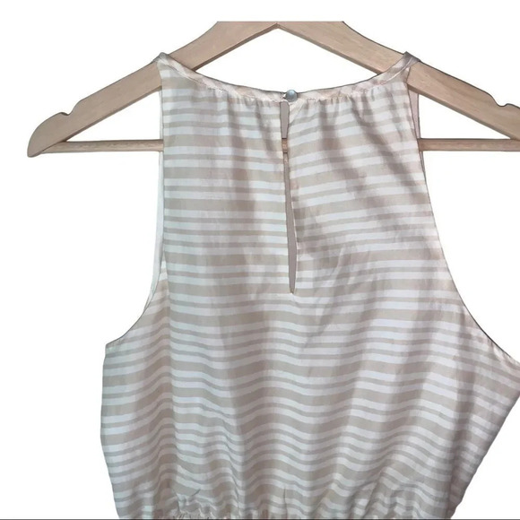 Old Navy Dress Striped Halter Tan White Orange - Picture 6 of 11